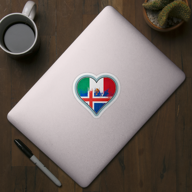 Mexican and Iceland Heart Mix Heritage Flag by Just Rep It!!